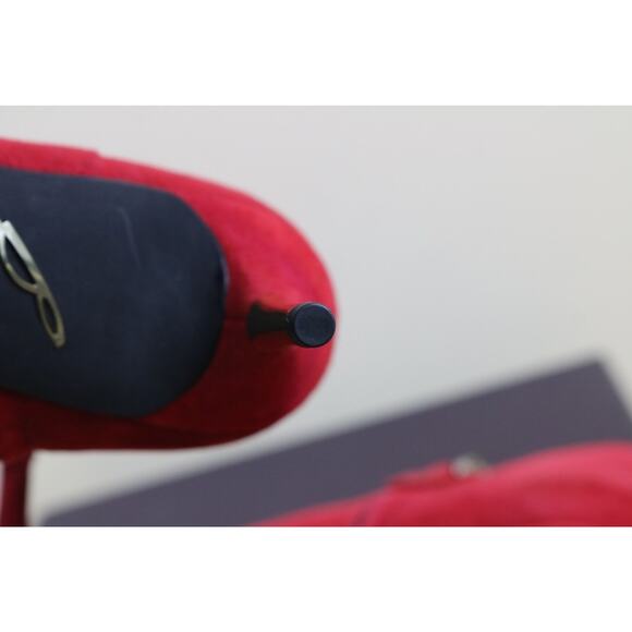 New Brian Atwood Boots 8M Red Suede Mcalester Bootie Replaceable Heel Caps - Picture 11 of 13